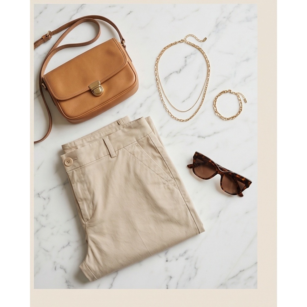 Lane Bryant Tan Khaki Wide Leg Trousers Pants 24 Short Beige Rayon Blend Stretch - Picture 10 of 12